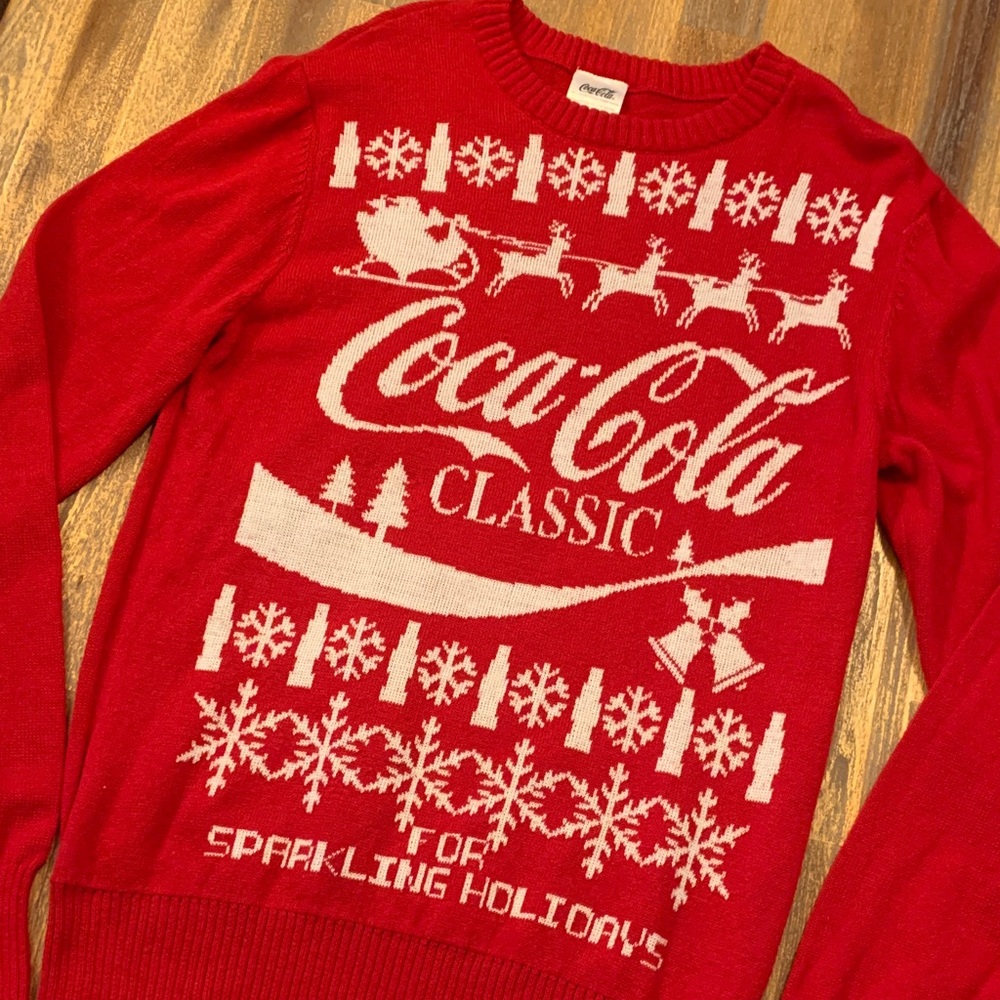 Coca-Cola Classic “For Sparkling Holidays” Christmas sweater. Medium.